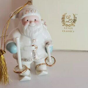 Lenox ornament 2001 Santa's downhill delivery in box